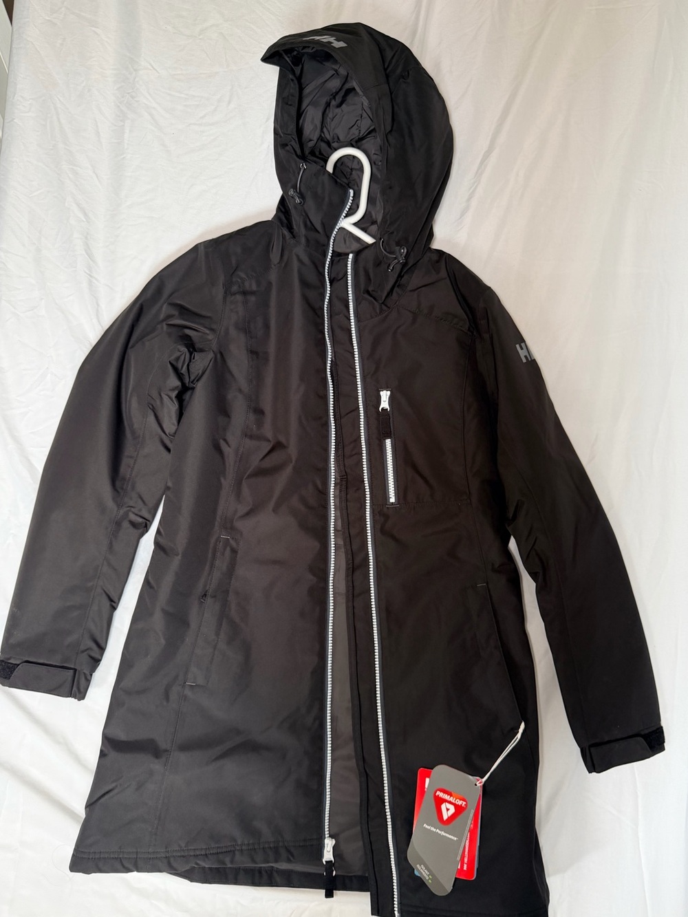 Helly Hansen Xs black womens long Belfast jacket waterproof wind proof